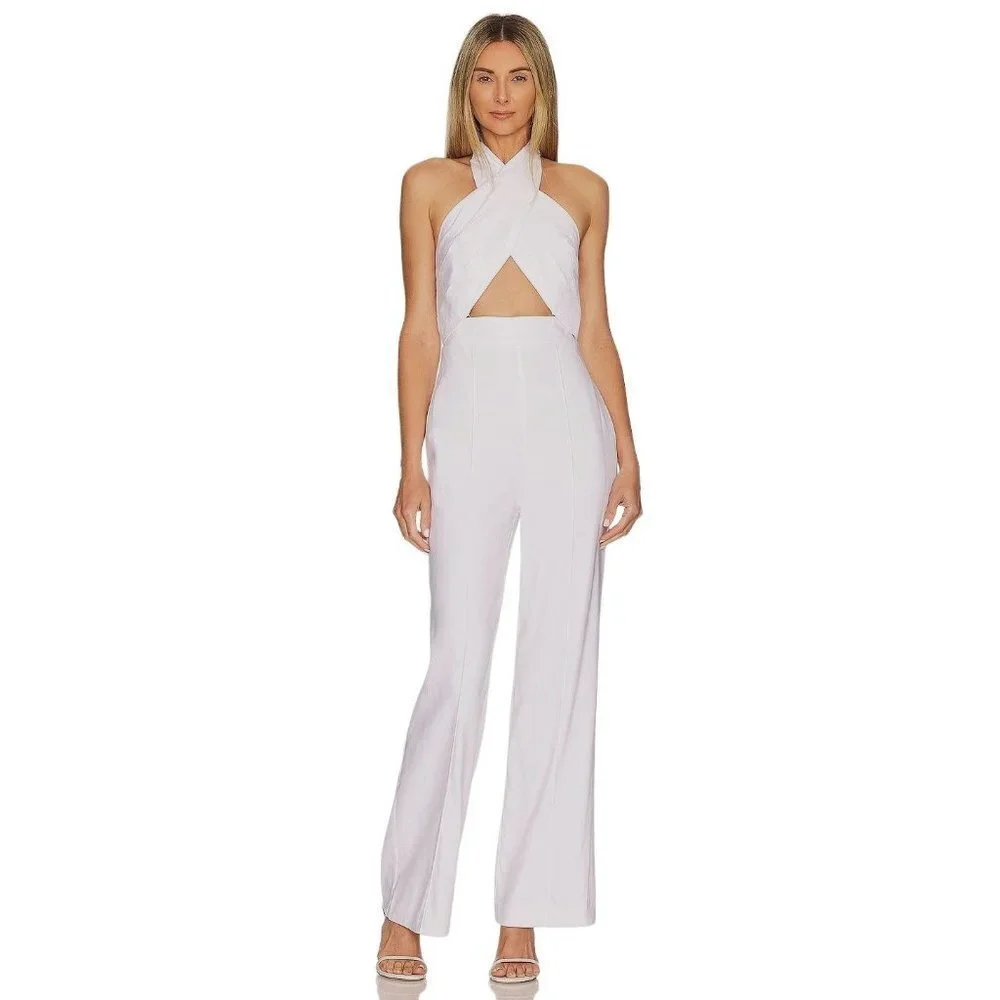 Milly Eda Linen Jumpsuit in White 2 New Womens Dressy Outfit - Picture 3 of 12